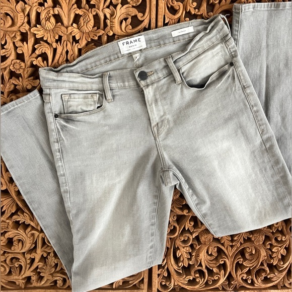 FRAME Jeans Le Garçon Light Gray Mid Rise Skinny  Slim Ankle  SZ: 27/4-6 - Picture 8 of 9